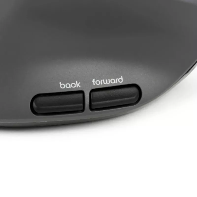BakkerElkhuizen MidWay myš ľavá, pre ľavákov, vertikálny dizajn, optická, RF Wireless + Bluetooth + USB Type-C, 2400 DPI, sivá, čierna