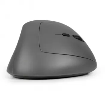 BakkerElkhuizen MidWay myš pravá, pre pravákov, vertikálny dizajn, optická, RF Wireless + Bluetooth + USB Type-C, 2400 DPI, sivá, čierna