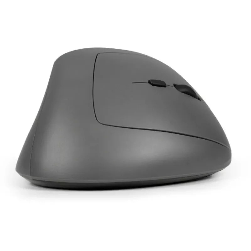 BakkerElkhuizen MidWay myš pravá, pre pravákov, vertikálny dizajn, optická, RF Wireless + Bluetooth + USB Type-C, 2400 DPI, sivá, čierna