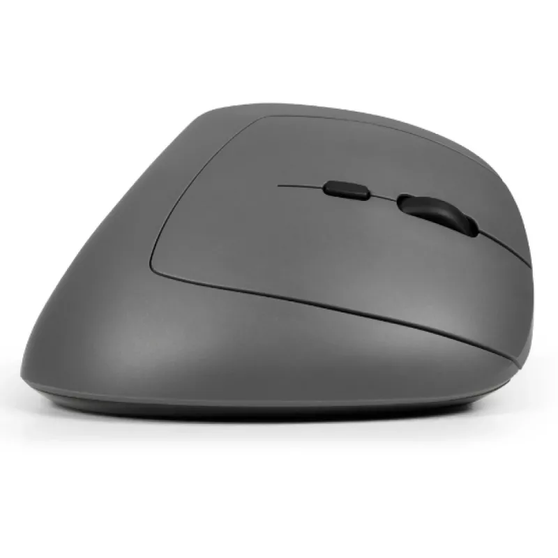 BakkerElkhuizen MidWay myš pravá, pre pravákov, vertikálny dizajn, optická, RF Wireless + Bluetooth + USB Type-C, 2400 DPI, sivá, čierna