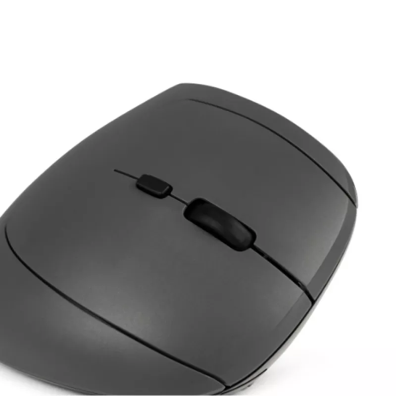 BakkerElkhuizen MidWay myš pravá, pre pravákov, vertikálny dizajn, optická, RF Wireless + Bluetooth + USB Type-C, 2400 DPI, sivá, čierna