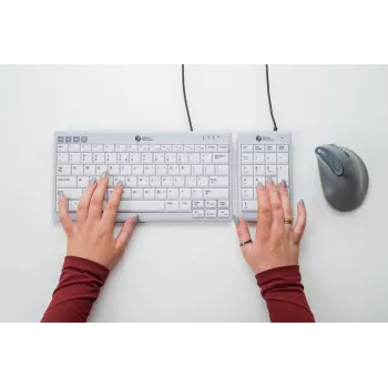 BakkerElkhuizen UltraBoard 955 V2 Numeric, USB, 22, notebook/PC, 1,5 m, tmavosivá, svetlosivá