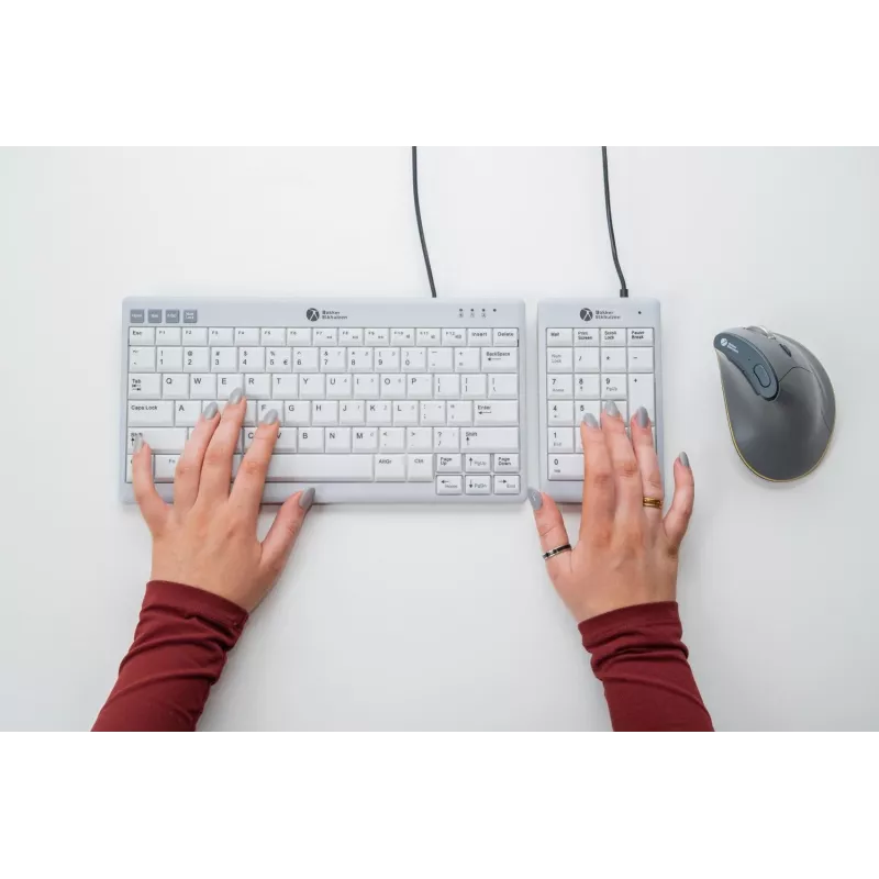 BakkerElkhuizen UltraBoard 955 V2 Numeric, USB, 22, notebook/PC, 1,5 m, tmavosivá, svetlosivá