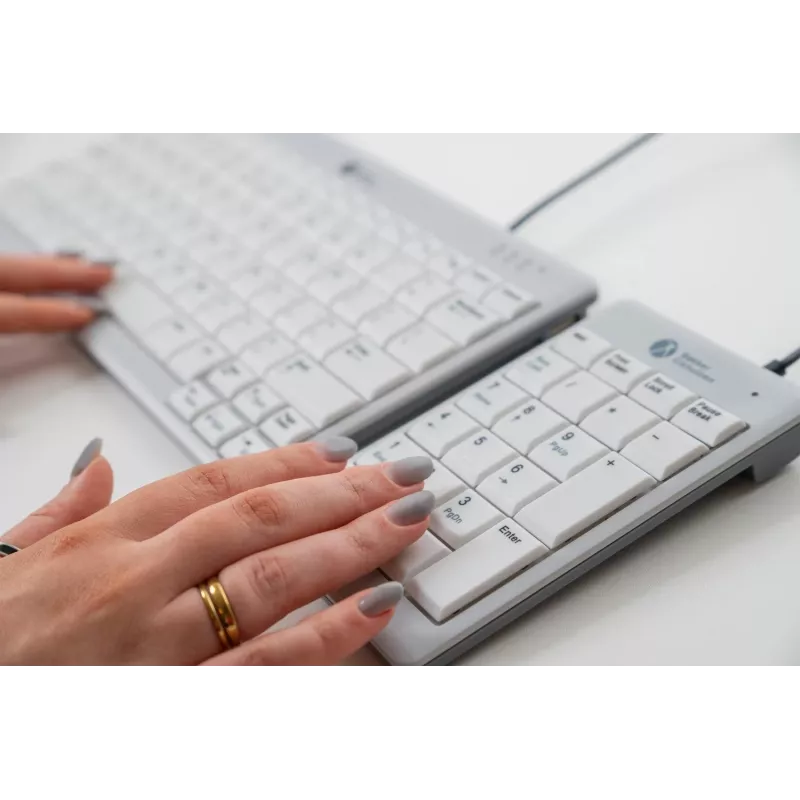 BakkerElkhuizen UltraBoard 955 V2 Numeric, USB, 22, notebook/PC, 1,5 m, tmavosivá, svetlosivá