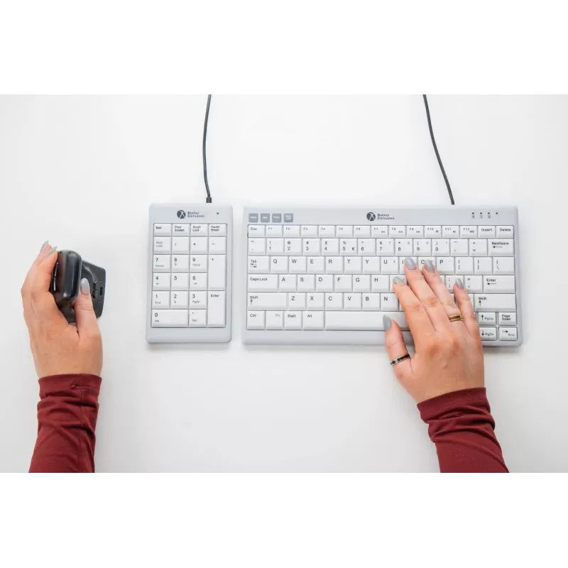 BakkerElkhuizen UltraBoard 955 V2 Numeric, USB, 22, notebook/PC, 1,5 m, tmavosivá, svetlosivá