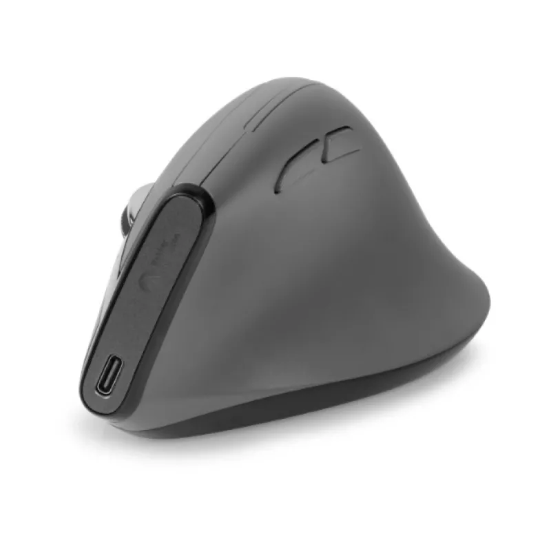 BakkerElkhuizen Grip Pro myš, pre pravákov, vertikálny dizajn, optická, RF Wireless, 2400 DPI, sivá, čierna, žltá