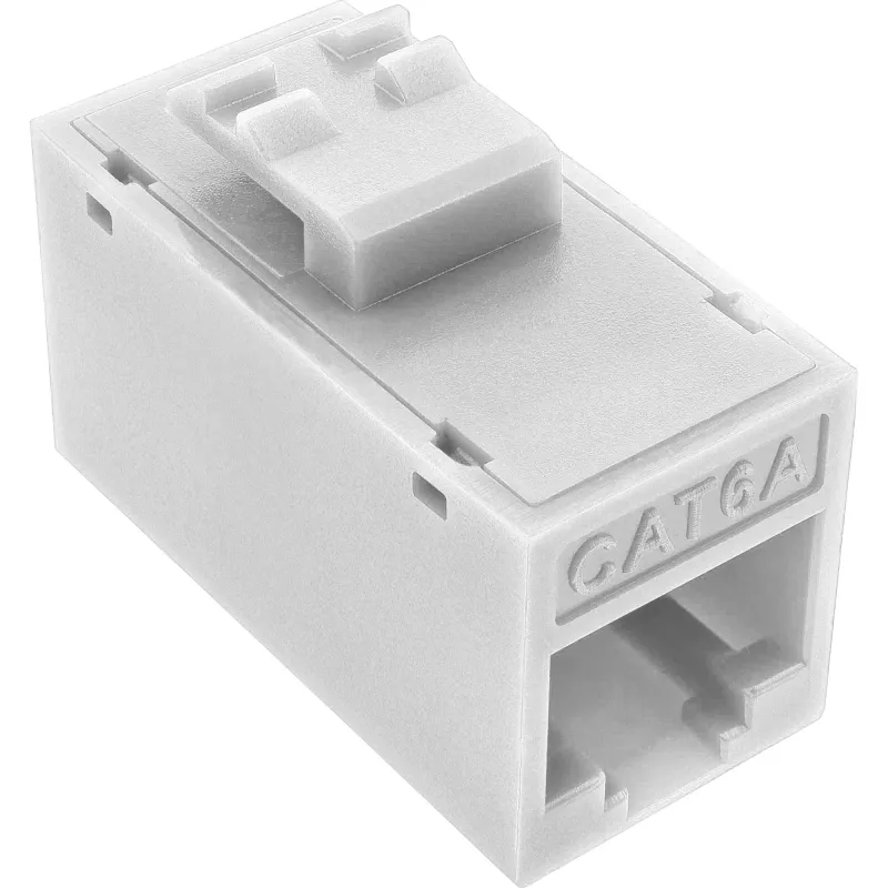 InLine Keystone RJ45 konektor samica, nechránený, Cat.6A, balenie 8 ks, biely