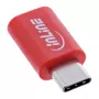 Káblový prepínač pohlavia InLine 31650 – USB-C na USB-C, červený, 0,003 kg
