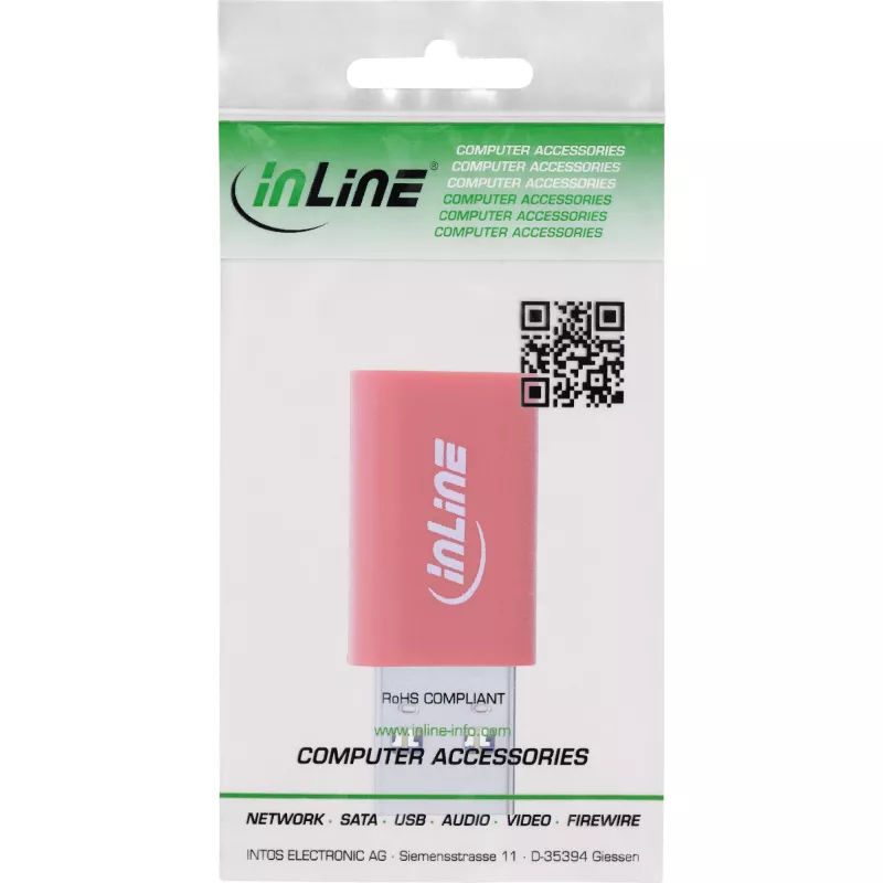 InLine 31652 Káblový adaptér USB-A USB-C červený