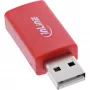 Kábel prepínač pohlavia InLine 31653 USB-A na USB-A, USB 2.0, červený