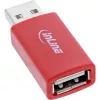 Kábel prepínač pohlavia InLine 31653 USB-A na USB-A, USB 2.0, červený