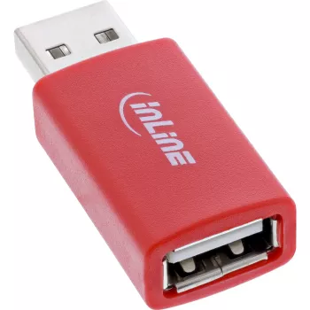 Kábel prepínač pohlavia InLine 31653 USB-A na USB-A, USB 2.0, červený