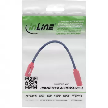 InLine USB-C adaptér prepínač pohlavia 31654, USB-C na USB-C, 0,2 m, červený