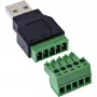InLine 92504A Spojka káblov USB-A / svorkovnica, 5-pólová čierna, zelená