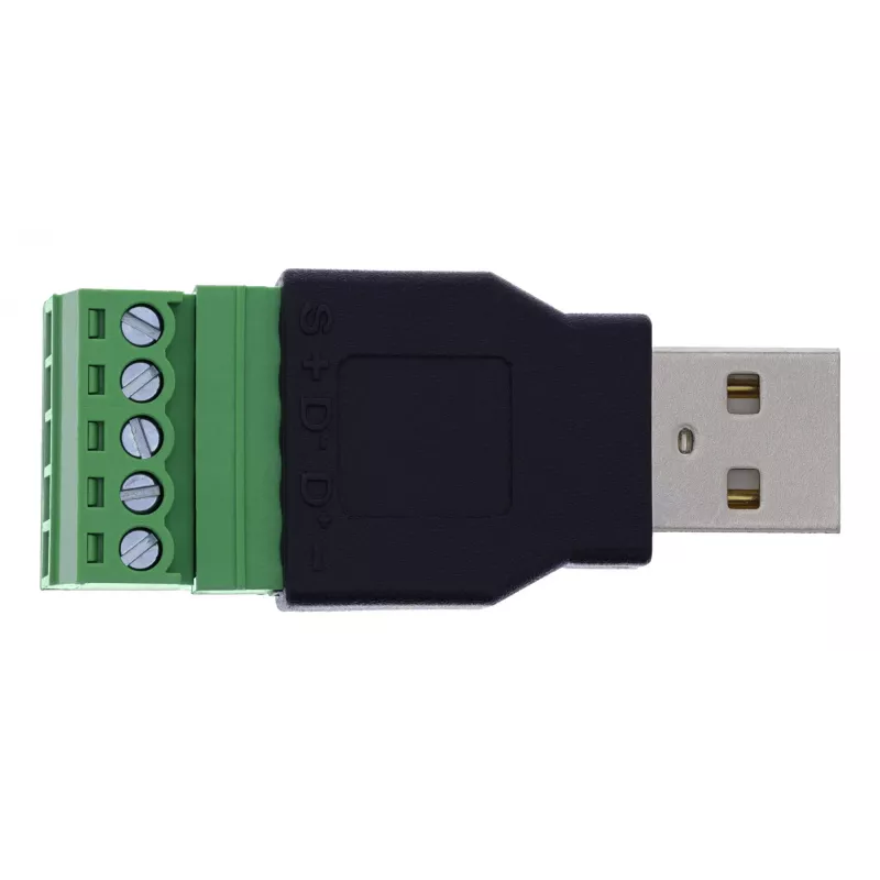InLine 92504A Spojka káblov USB-A / svorkovnica, 5-pólová čierna, zelená