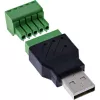 InLine 92504A Spojka káblov USB-A / svorkovnica, 5-pólová čierna, zelená