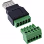 InLine 92504B Spojka vodičov USB-A / svorkovnica, 5-pólová čierna, zelená