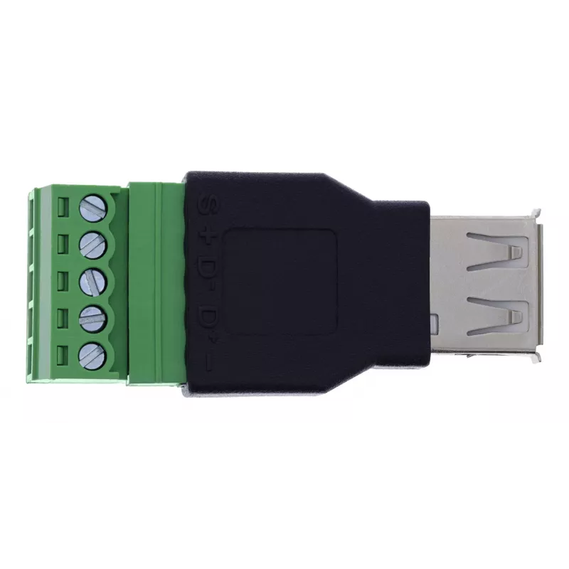 InLine 92504B Spojka vodičov USB-A / svorkovnica, 5-pólová čierna, zelená
