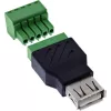 InLine 92504B Spojka vodičov USB-A / svorkovnica, 5-pólová čierna, zelená