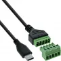 InLine 92504E Spojka vodičov USB-C / svorkovnica, 5-pólová čierna, zelená