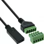InLine 92504F Káblový adaptér USB-C / svorkovnica, 5-pólová čierny, zelený