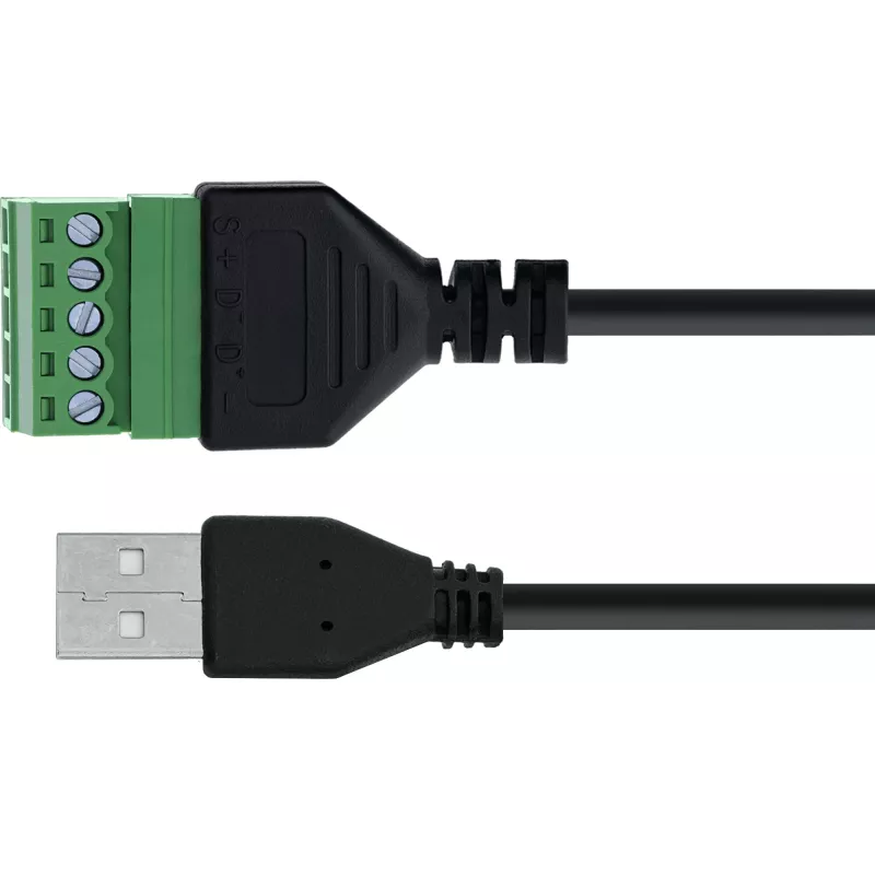 InLine 92504G Spojka káblov USB-A / svorkovnica, 5-pólová čierna, zelená