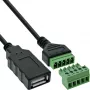 InLine 92504H Spojka vodičov USB-A / svorkovnica, 5-pólová čierna, zelená