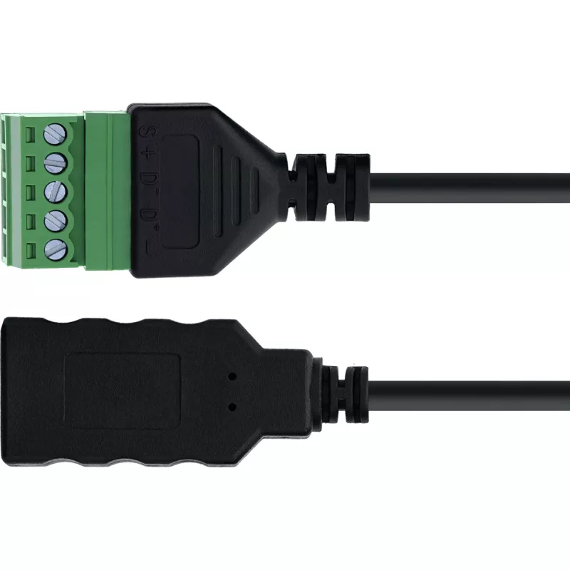 InLine 92504H Spojka vodičov USB-A / svorkovnica, 5-pólová čierna, zelená