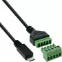 InLine 92504C Káblový adaptér Micro USB / svorkovnica, 5-pólová čierny, zelený