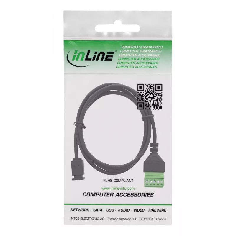 InLine 92504D Spojka vodičov Micro-USB / svorkovnica, 5-pólová čierna, zelená