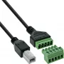 InLine 92504I Spojka káblov USB-B / svorkovnica, 5-pólová čierna, zelená