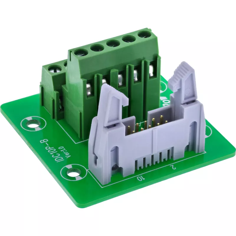 InLine 92504O káblový spoj IDC 10 / radová svorkovnica 5 svoriek zelená, svetlosivá