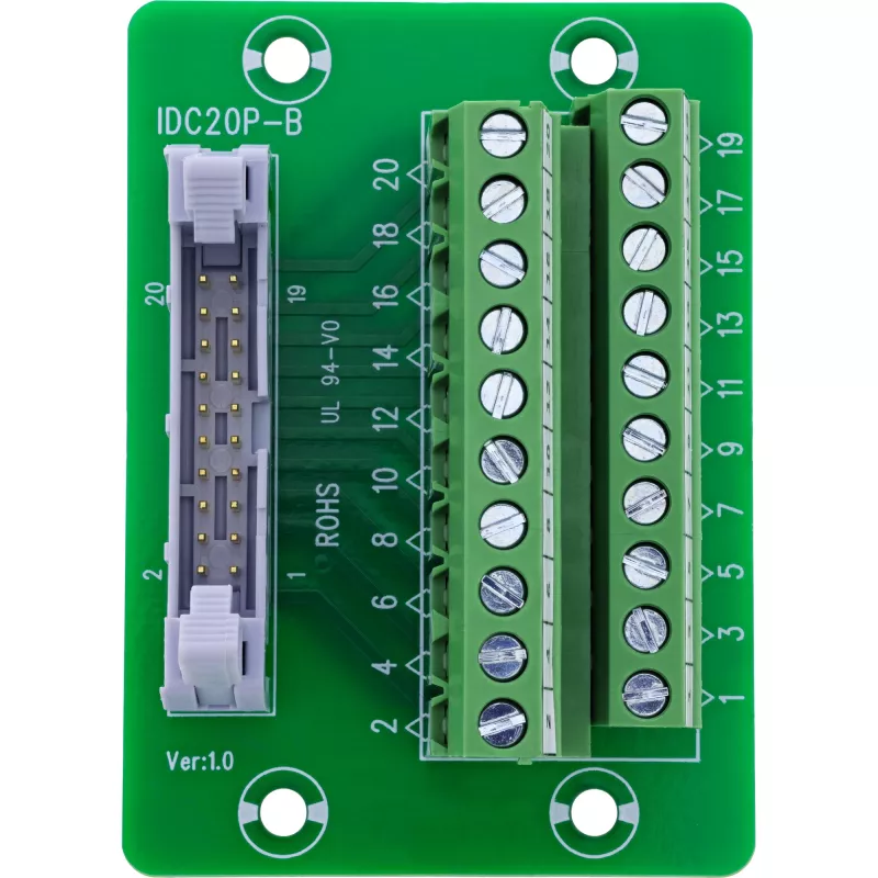 InLine 92504P Zásuvka IDC 20 na 10-pinovú svorkovnicu, montáž na PCB