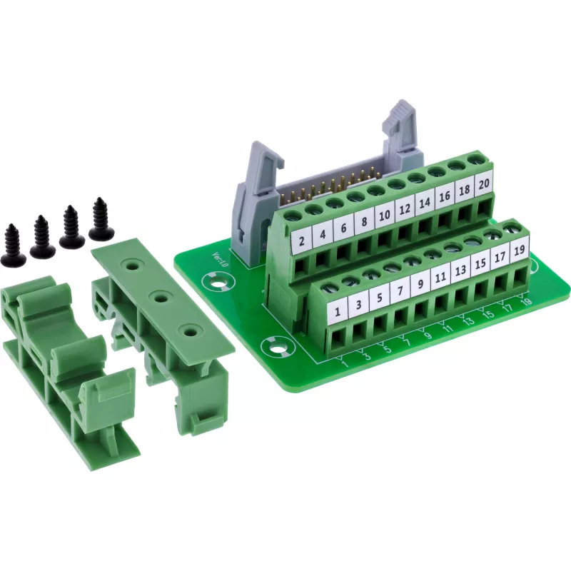 InLine 92504P Zásuvka IDC 20 na 10-pinovú svorkovnicu, montáž na PCB