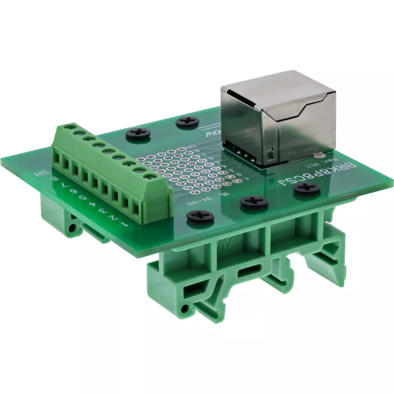 InLine 92505B Svorkovnica so zásuvkou RJ45, rovná, DIN lišta