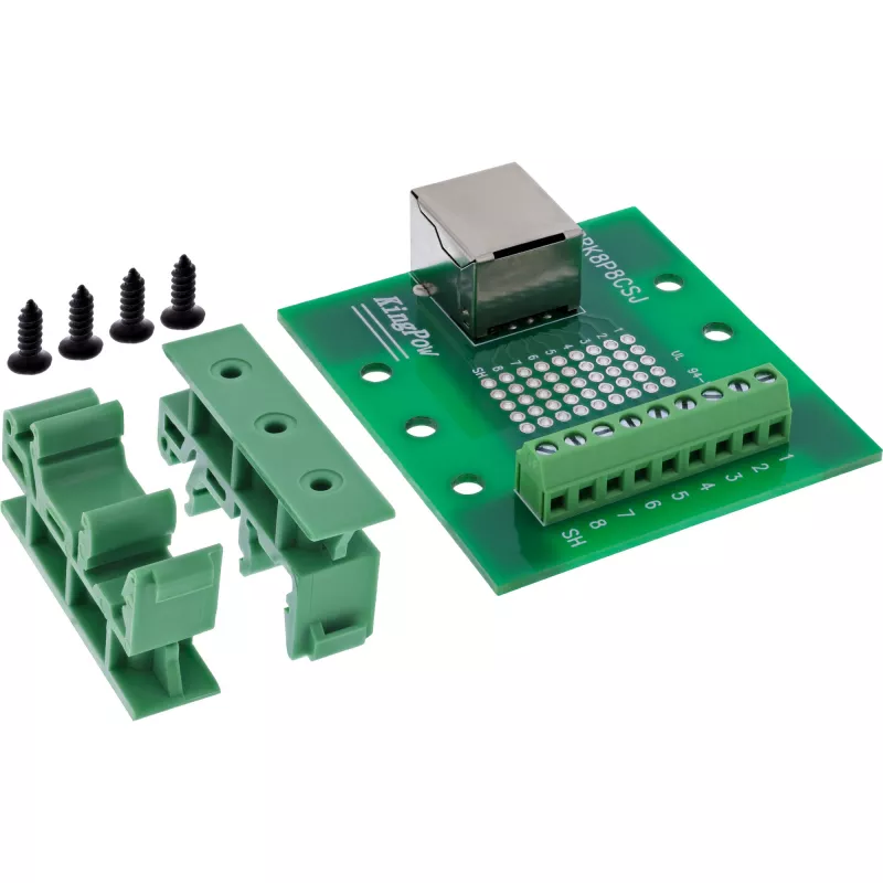 InLine 92505B Svorkovnica so zásuvkou RJ45, rovná, DIN lišta