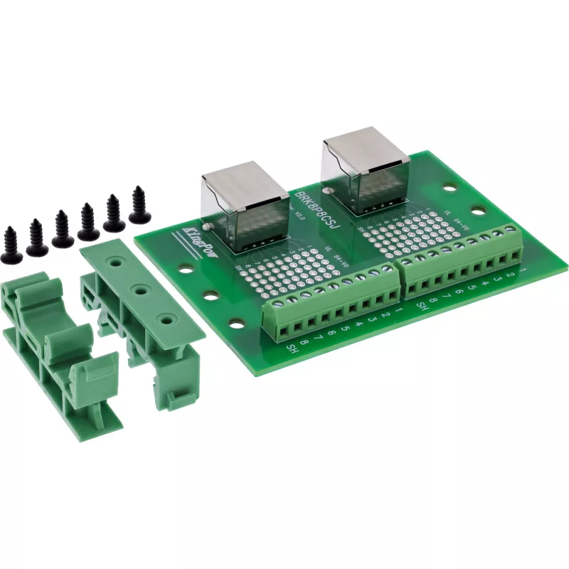 InLine 92505C Svorkovnica s dvojitou zásuvkou RJ45, rovná, DIN lišta