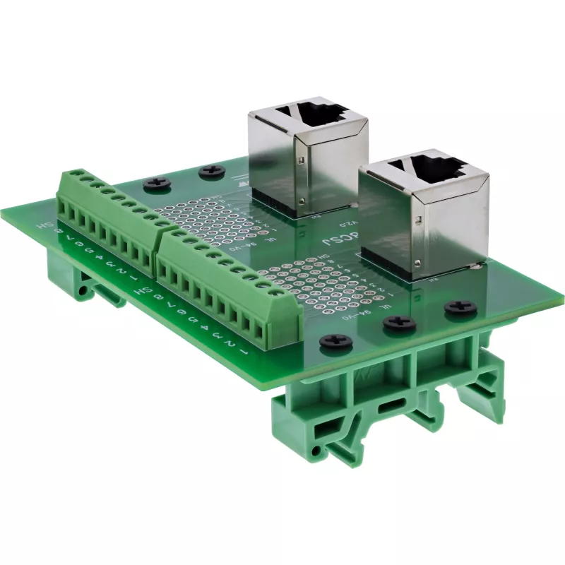 InLine 92505D káblový spoj 2x RJ45 8P8C / 2x svorkovnica 9 svoriek zelená