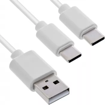 InLine 35121W USB kábel USB 2.0 1 m USB A 2 x USB C biely