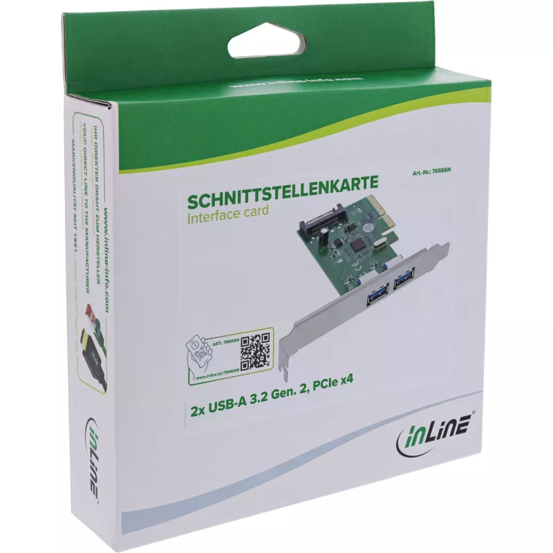 InLine 76666N rozhranie/karta adaptér interný USB 3.2 Gen 2 (3.1 Gen 2)