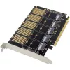 InLine 76619G Rozhraňová karta, PCIe x16 na 5x M.2 Key B SATA, vrátane Low-Profile konzoly