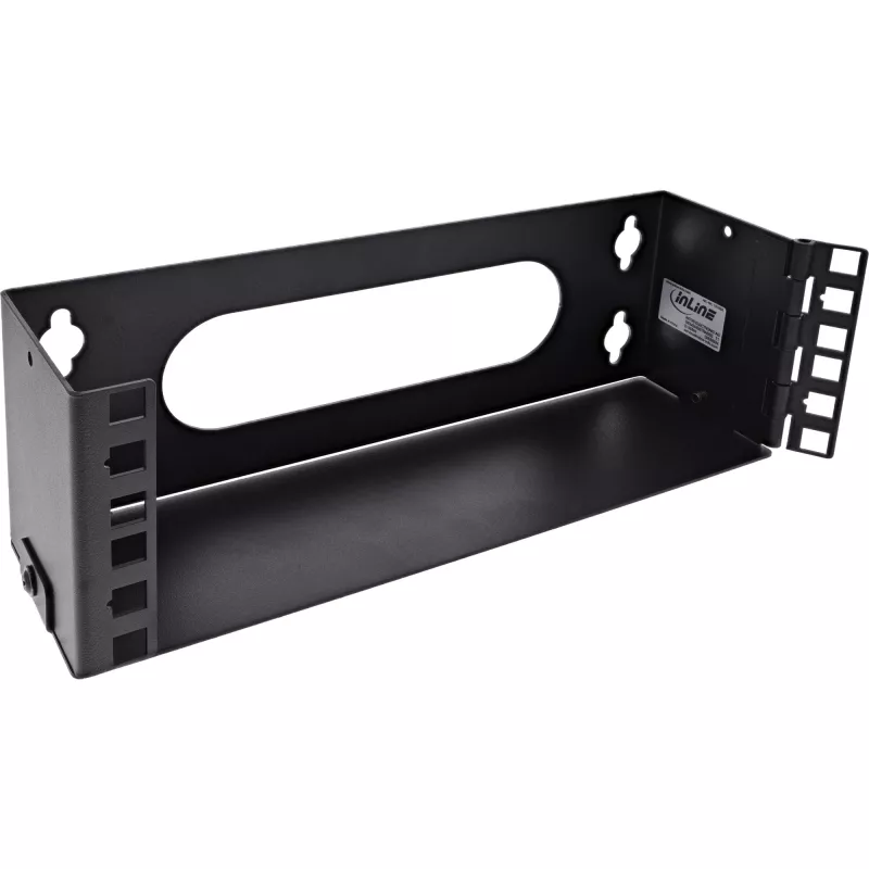 InLine 10-palcový mini rack na montáž na stenu, 2U, hĺbka 7,6 cm, čierny
