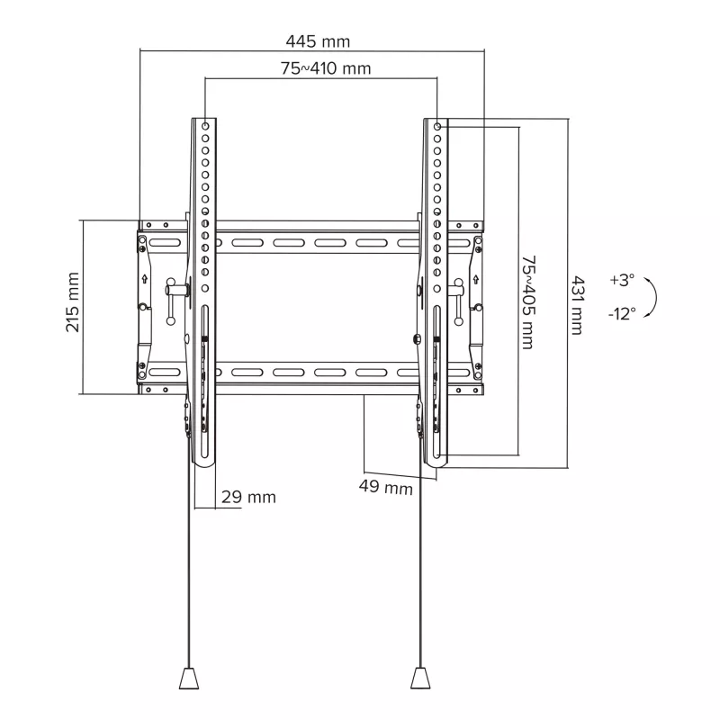 InLine 23101B TV držiak na stenu/stojan 177,8 cm (70 palcov) čierny
