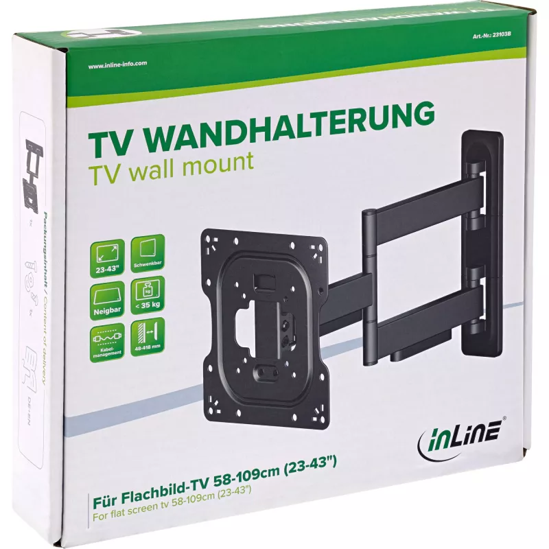 InLine 23103B TV držiak na stenu 109,2 cm (43 palcov) čierny