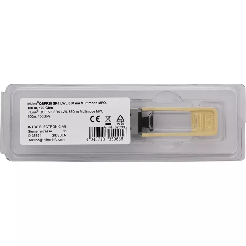 InLine 32336E sieťový transceiver modul optické vlákno 100000 Mbit/s QSFP28 850 nm