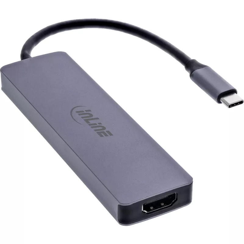 InLine 33271A rozbočovač USB 3.2 Gen 1 (3.1 Gen 1) Type-C 5000 Mbit/s sivý
