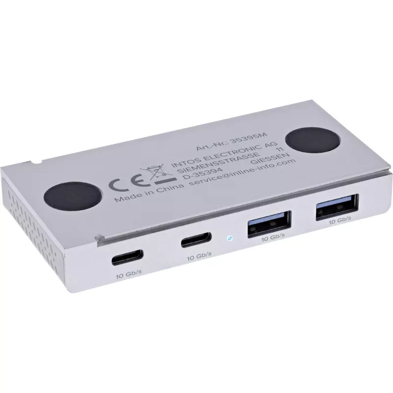 InLine 35395M rozbočovač USB 3.2 Gen 2 (3.1 Gen 2) Type-C 10000 Mbit/s strieborný
