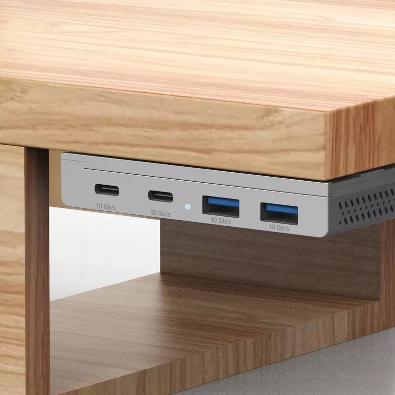 InLine 35395M rozbočovač USB 3.2 Gen 2 (3.1 Gen 2) Type-C 10000 Mbit/s strieborný