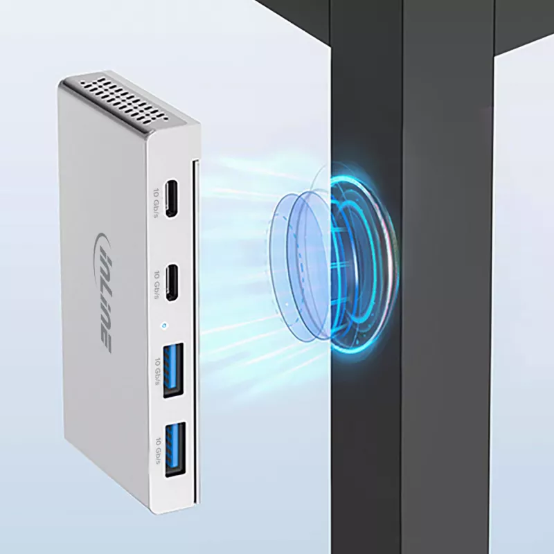 InLine 35395M rozbočovač USB 3.2 Gen 2 (3.1 Gen 2) Type-C 10000 Mbit/s strieborný