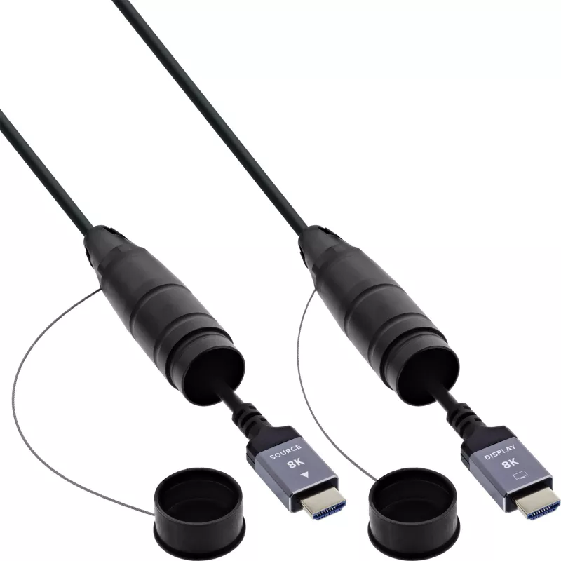 HDMI kábel InLine 17950T, 50 m, HDMI Type-A konektor samec–samec, HDMI 2.1, 48 Gbit/s, čierny
